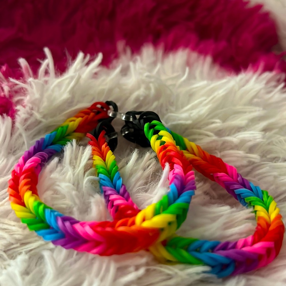 Set of 2 TWO rainbow loom bracelets
